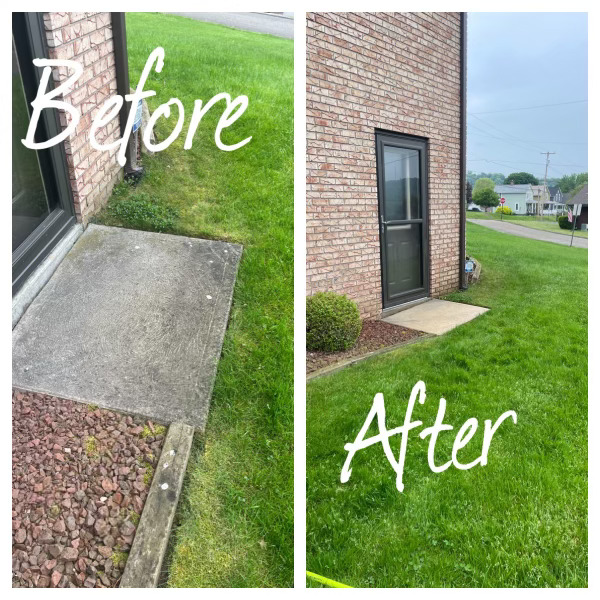 Before and after patio cleaning